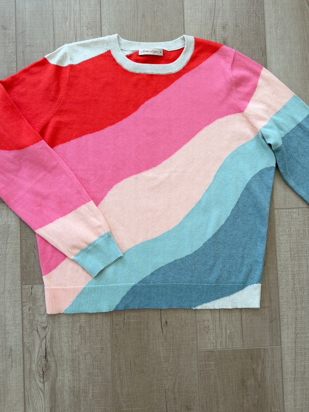Marine Layer Icon Wave Cotton Crew Neck Sweater - MED - Picture 5 of 7
